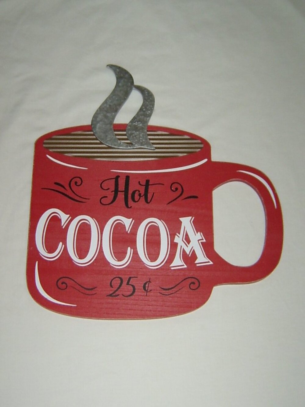 Hot Cocoa Wood Wall Decor, Large 16 x 17", Home or Shop, VGUC